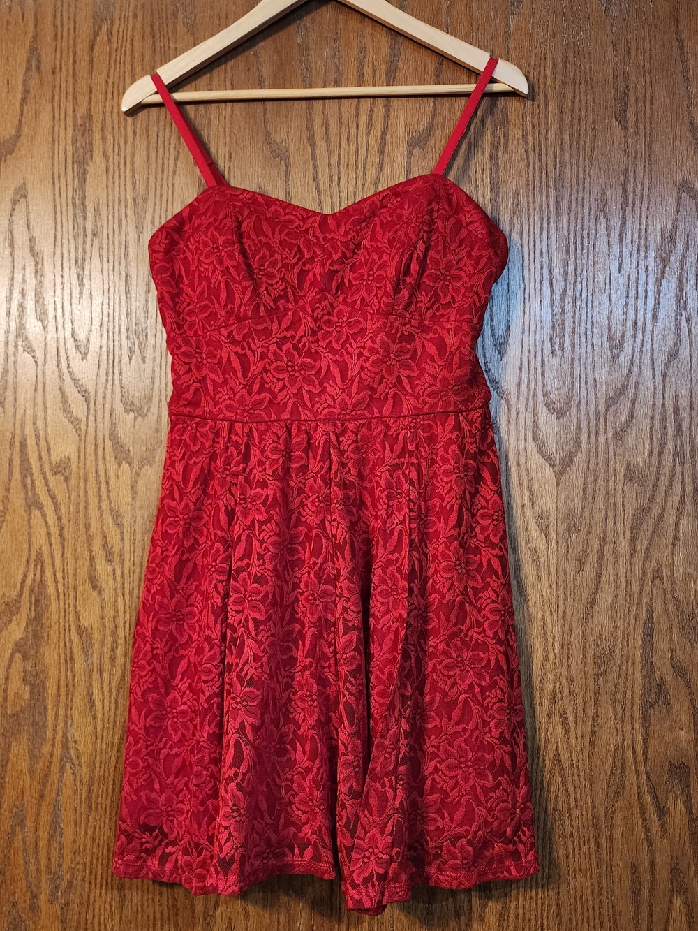 Lily Rose Red Floral Lace Dress